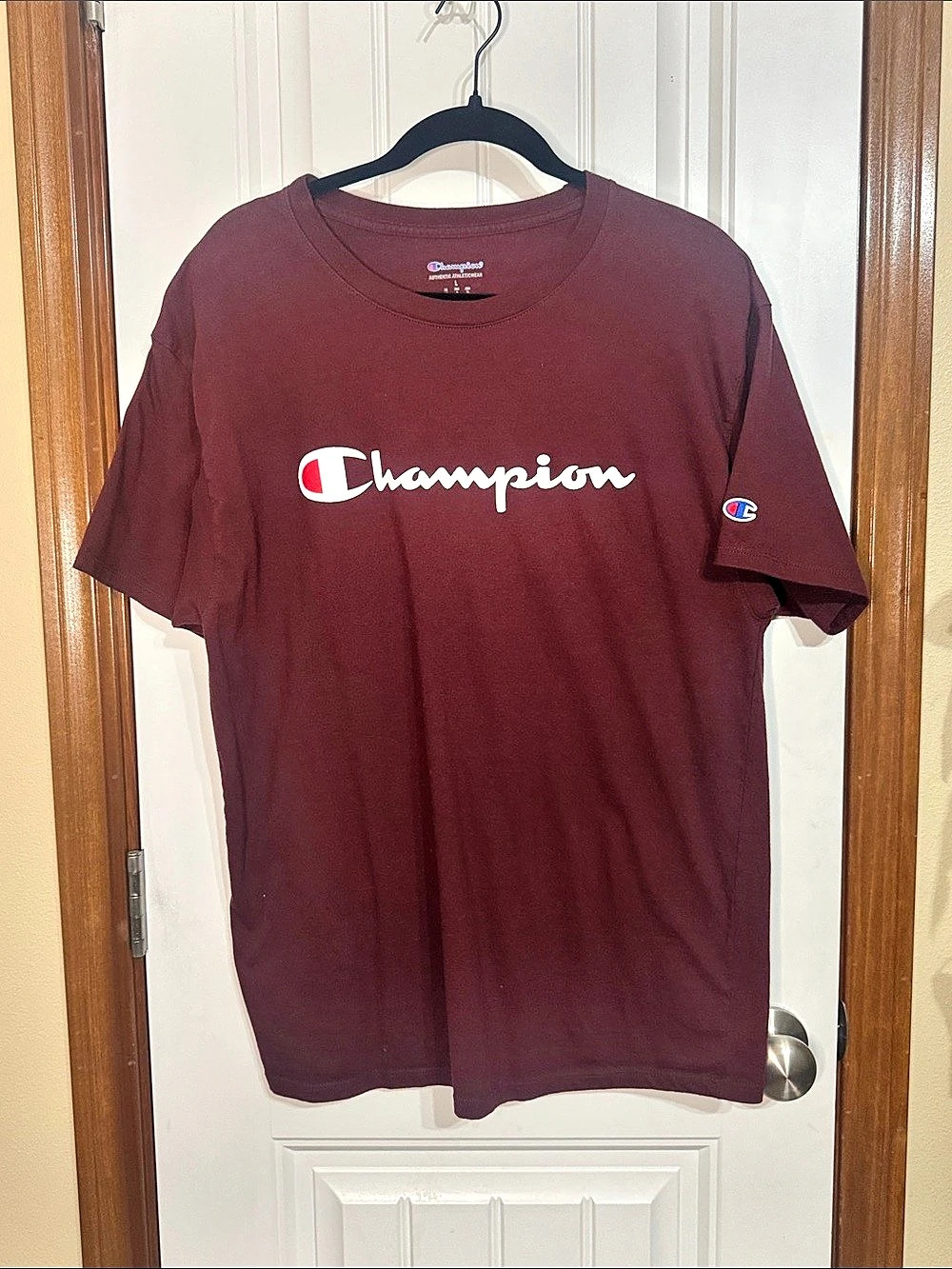 Champion Classic Script Logo T-Shirt Red